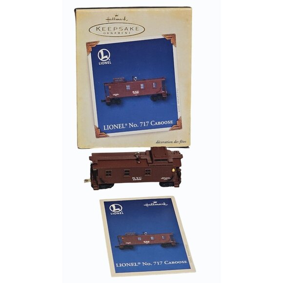 Hallmark Lionel Train No. 714 Boxcar & No. 717 Caboose Ornaments Lot of 2 - Picture 3 of 16
